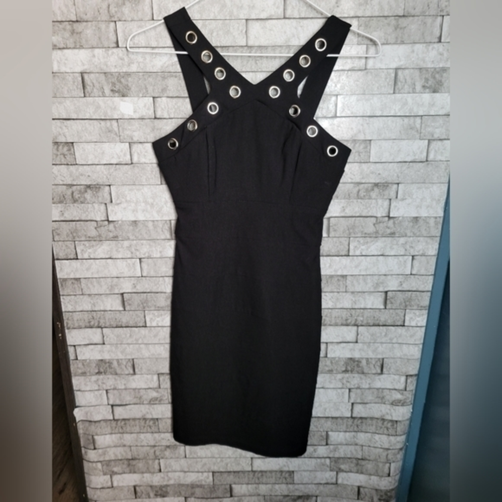 Trixxi Size 1 Grommet Detail Sleeveless Mini Bodycon Dress Little blackโ dress